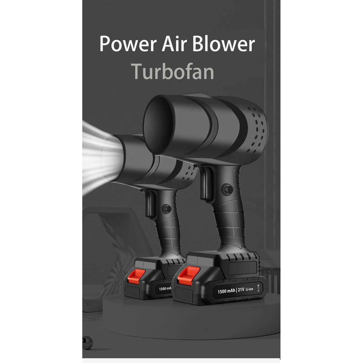Suflanta de Aer Multifunctionala Portabila, Vivimall, Incarcare Auto, pentru Gratar, Masina, Indepartare Frunze si Praf, 1500 mAh, Viteta de Rotatie 25000 RPM, 2 Baterii de Li si Incarcator, Negru - vivimall.ro