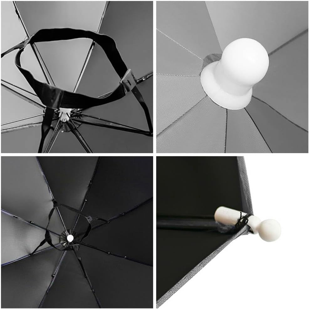 Umbrela de Cap, Vivimall, Diametru 69 cm, Banda Elastica de Cap, Protectie UV/Ploaie, Albastru Safir - vivimall.ro