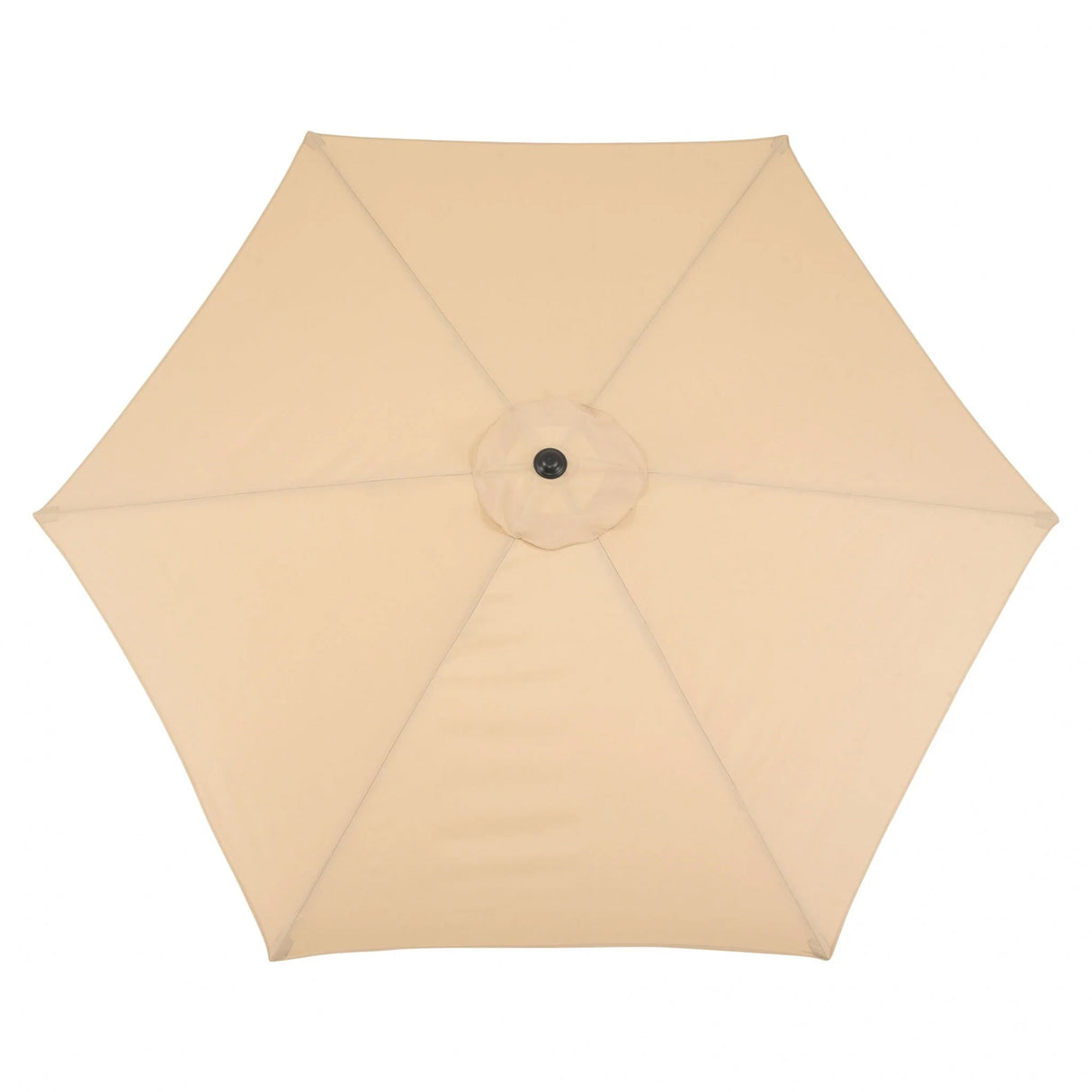 Umbrela rotunda de soare Vivimall pentru terasa, diametru 2.70 m, inclinare, manivela, crem - vivimall.ro