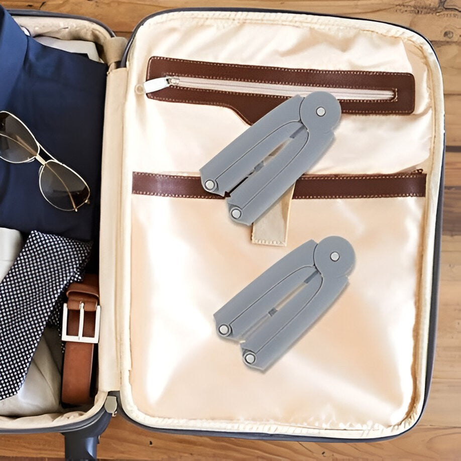 Umeras Pliabil de Calatorie, Vivimall, Mini Cuier Portabil pentru Haine, Suport de Uscare, 14x7x1.4cm, Gri - vivimall.ro