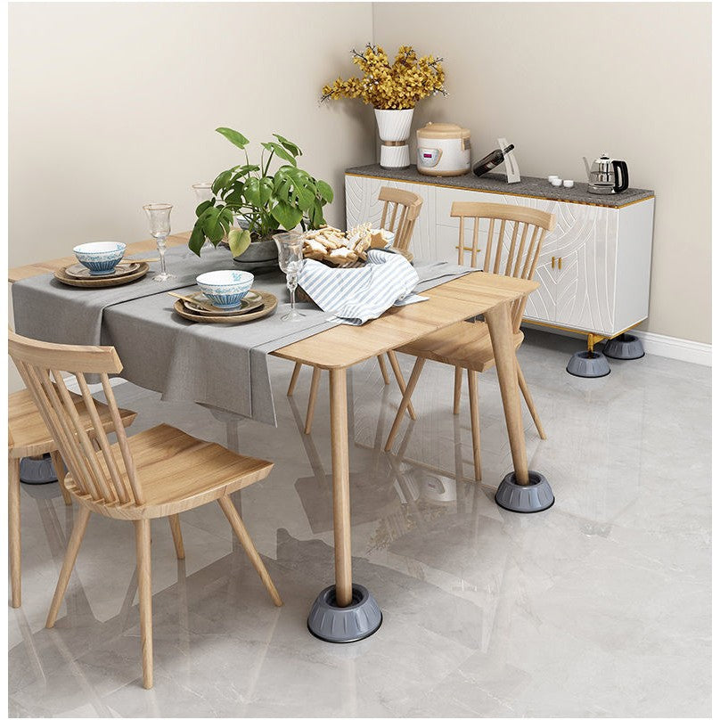 Set 4 Picioruse Antivibratii, Vivimall, 9 cm, Gri, cu Ventuza Cauciuc, Instalare Rapida, pentru Masina de Spalat, Uscator sau Frigider - vivimall.ro