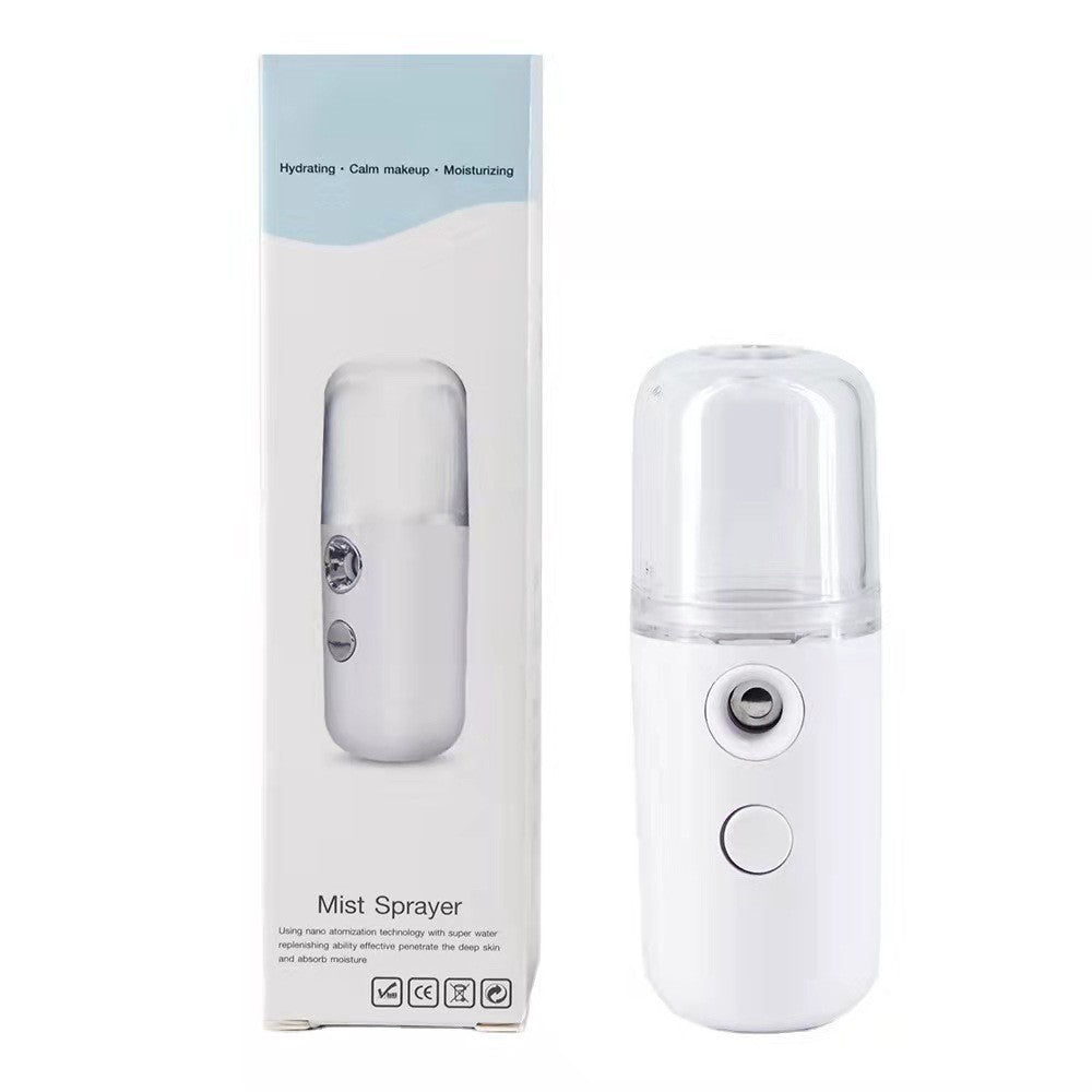 Spray De Hidratare Facialäƒ Cu Tehnologie Nano, Hidratare, Igienizare, Abur Rece, Þncäƒrcare Usb, Capacitate 30 Ml, 10Cm - vivimall.ro