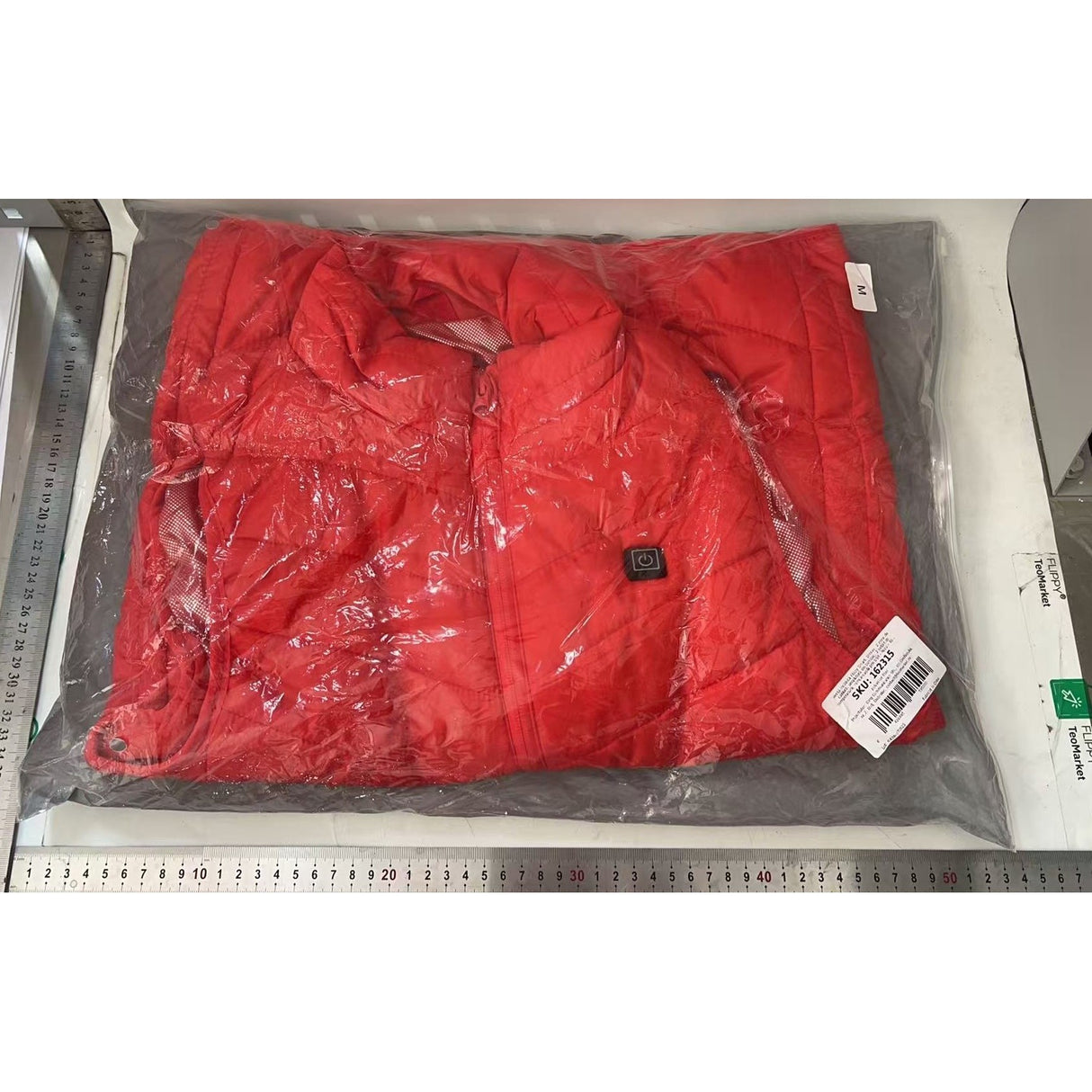 Vesta cu Incalzire, Flippy, Unisex, 2 Zone de Incalzire, Umplutura Bumbac, 3 Trepte de Temperatura, Incarcare USB, Rosu, 45 - 50 kg, Marime M - vivimall.ro