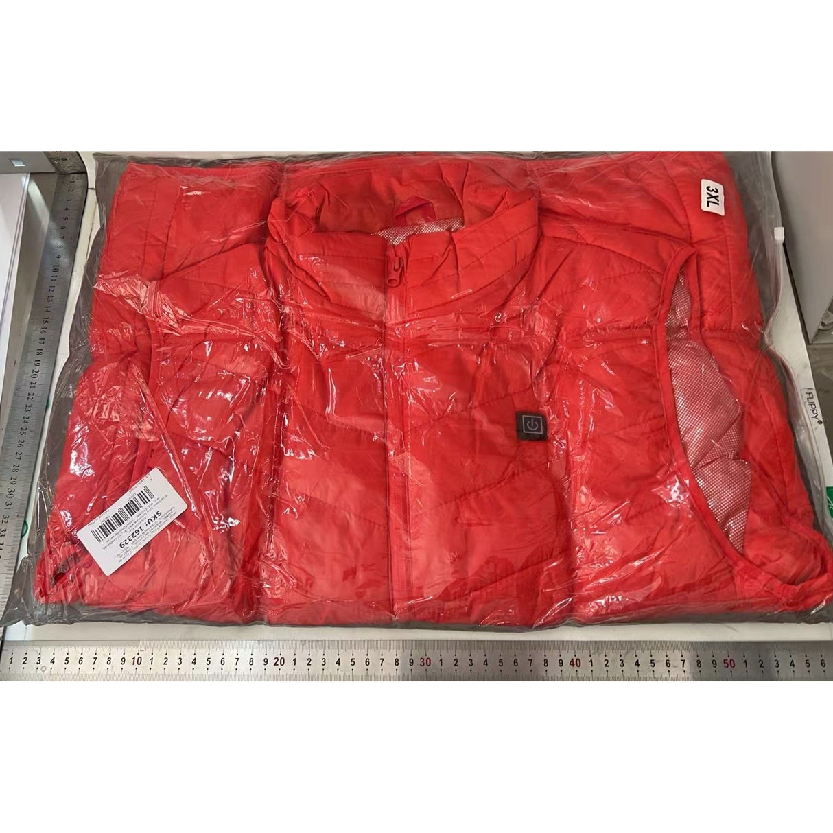 Vesta cu Incalzire, Flippy, Unisex, 2 Zone de Incalzire, Umplutura Bumbac, 3 Trepte de Temperatura, Incarcare USB, Rosu, 74 - 84 kg, Marime XXXL - vivimall.ro