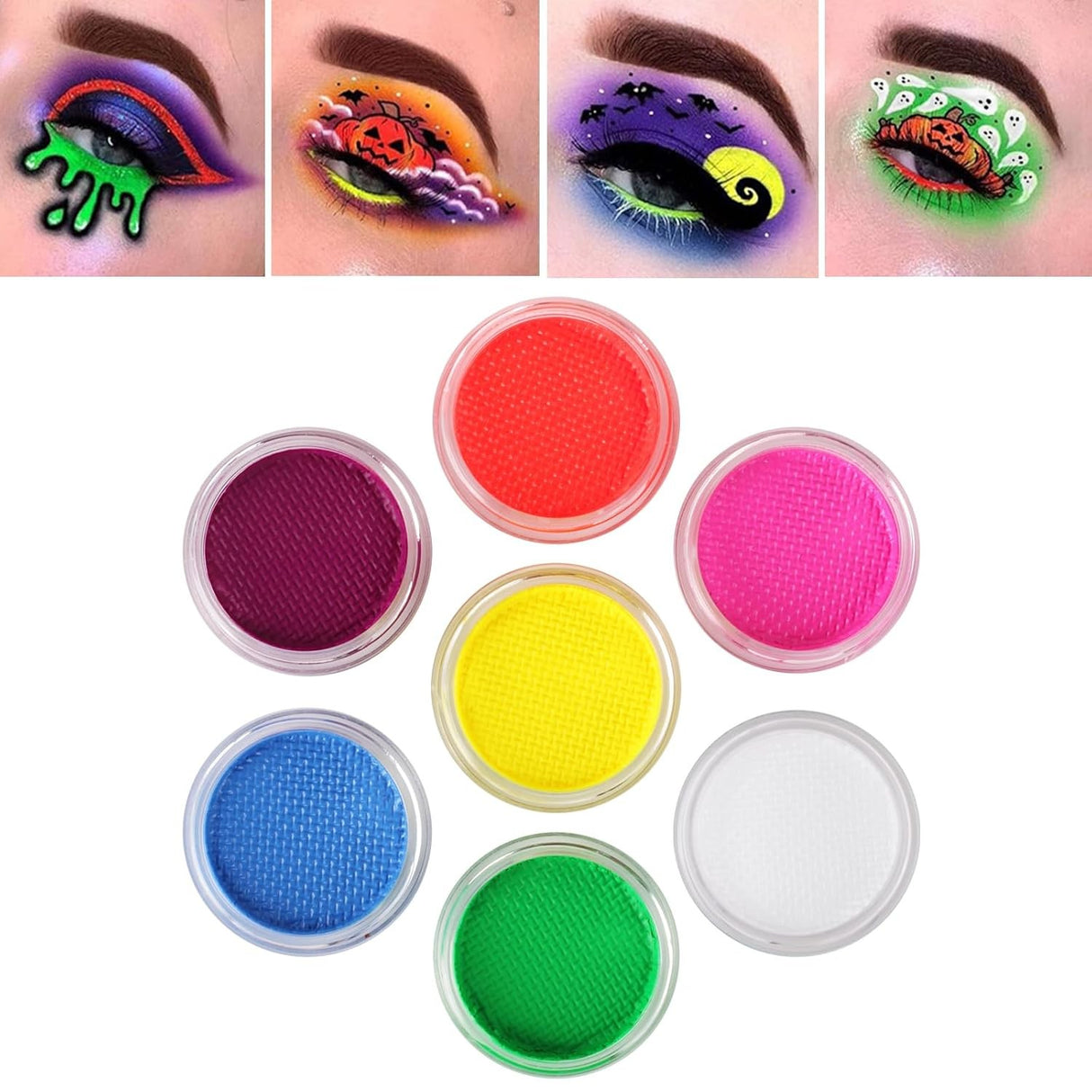 Vopsea pentru Fata si Corp, Vivimall, cu Pigment Fosforescent, 30 g, Activare cu Apa, Alb - vivimall.ro