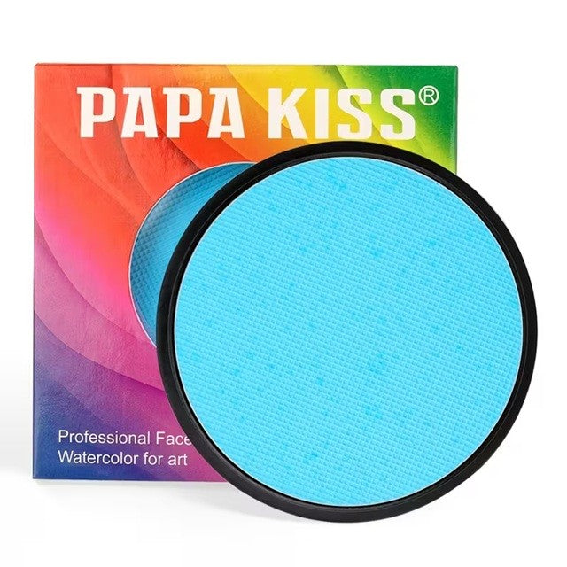 Vopsea pentru față Vivimall albastru deschis 30 g, aplicată cu pensulă pe față, machiaj artistic