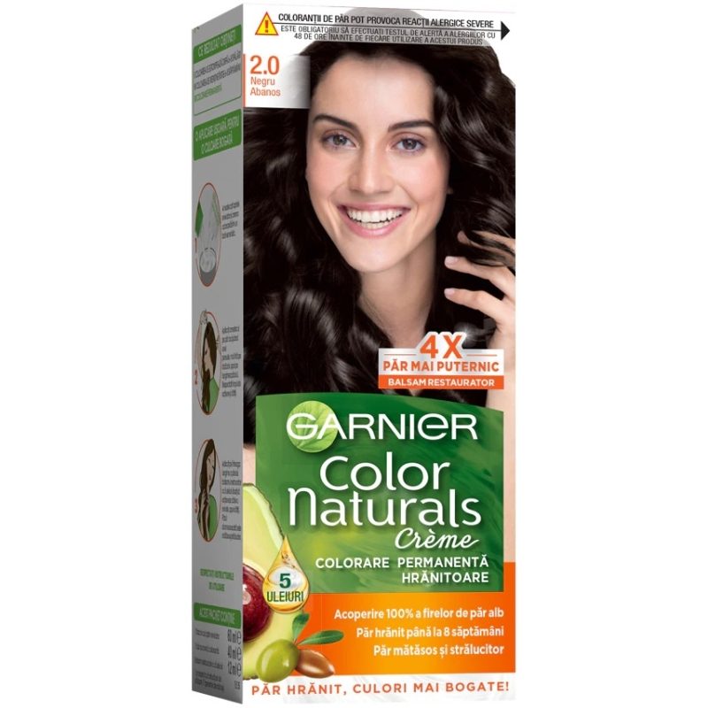 Hajfesték, Garnier Color Naturals, 2/0 Ébenfekete