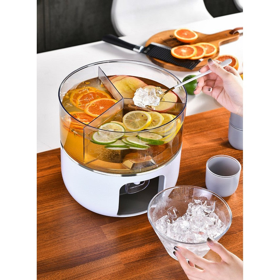 Dozator de apa Vivimall, 3 compartimente rotative, capacitate mare de 3l, alb - vivimall.ro