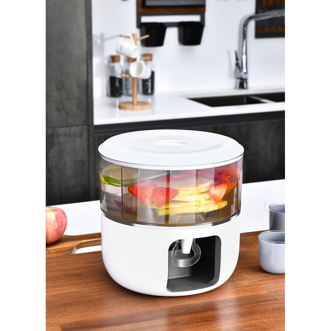 Dozator de apa Vivimall, 3 compartimente rotative, capacitate mare de 3l, alb - vivimall.ro