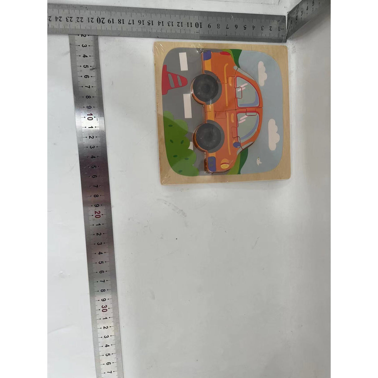 Puzzle Montessori din Lemn pentru Copii, Vivimall, 3D, 0-3 Ani, Model Masina, Educativ, Intuitiv, Creativ, 5 Piese, 15x15x0.5 cm, Multicolor - vivimall.ro