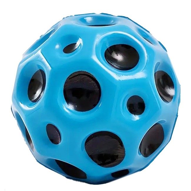 Minge Saltareata Hiperelastica, Vivimall, Space Moon Ball foarte Elastica, Antistress pentru Copii, Diametru 66 mm, Albastru - vivimall.ro