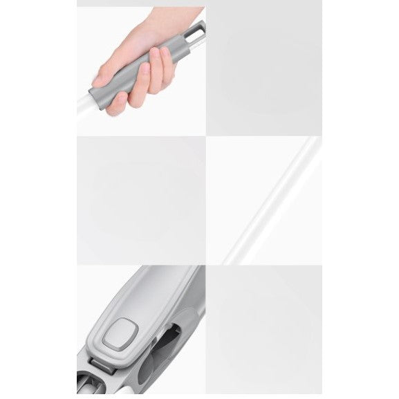 Set Mop Plat + Galeata, Vivimall, cu Sistem de Stoargere, Lungime Telescopica 140 cm, Argintiu/Galben - vivimall.ro