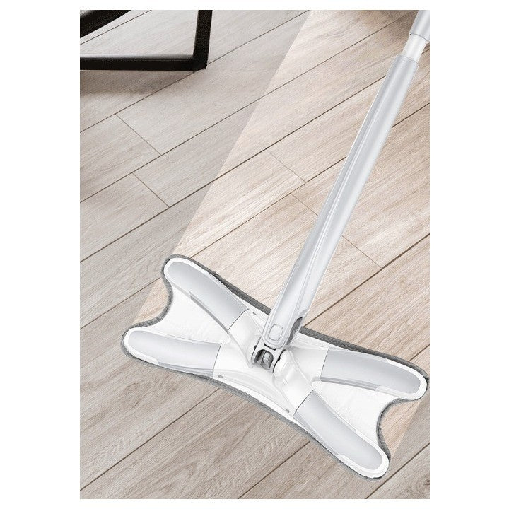 Mop Plat, Vivimall, cu Sistem de Stoarcere, 4 Lavete Incluse, Lungime Telescopica 140 cm, Argintiu - vivimall.ro