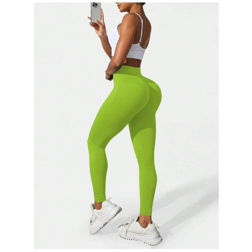 Pantaloni de Fitness/Yoga, Flippy, pentru Femei, Material Elastic, Spandex, Talie Inalta, Verde, Marime L - vivimall.ro