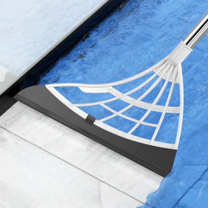 3 az 1-ben tisztítókészlet seprűvel, szemeteslapáttal és kaparóval, puha sörtéjű seprű, szemeteslapát zárórendszerrel, padlókaparóval