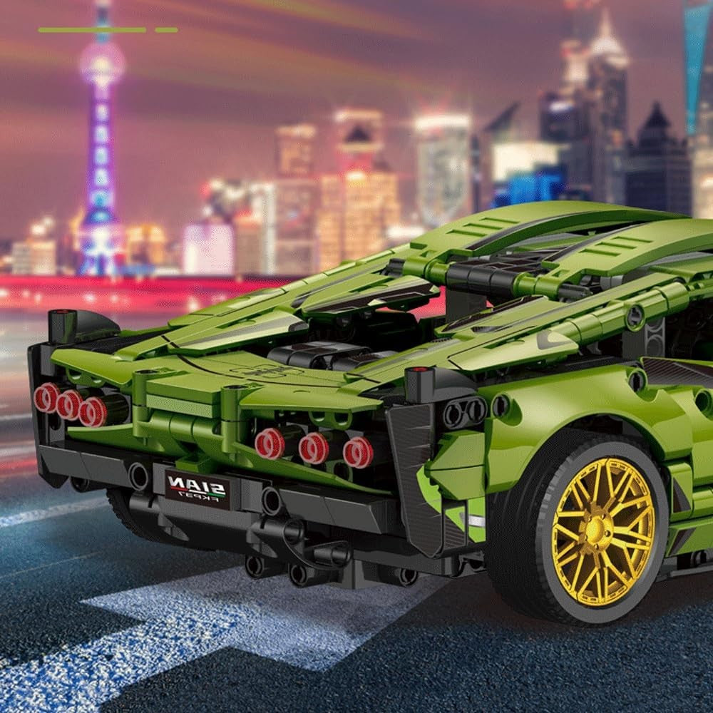 Joc de Construit, Vivimall, Model Lamborghini, 1280 Piese, +6 Ani, Verde - vivimall.ro