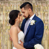 Perdea Franjurata, Vivimall, Model Decor Petrecere, pentru Fundal de Poze, Amenajare Colorata a Petrecerii, Dimensiune 100x200 cm, Gold Sampanie - vivimall.ro