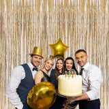 Perdea Franjurata, Vivimall, Model Decor Petrecere, pentru Fundal de Poze, Amenajare Colorata a Petrecerii, Dimensiune 100x200 cm, Gold Sampanie - vivimall.ro