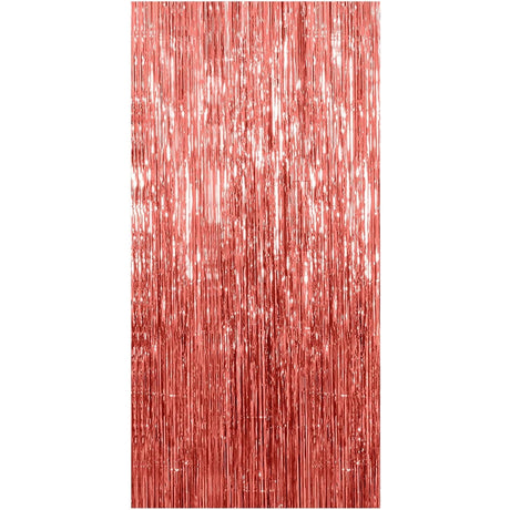 Perdea Franjurata, Vivimall, Model Decor Petrecere, pentru Fundal de Poze, Amenajare Colorata a Petrecerii, Dimensiune 100x200 cm, Rose Gold - vivimall.ro