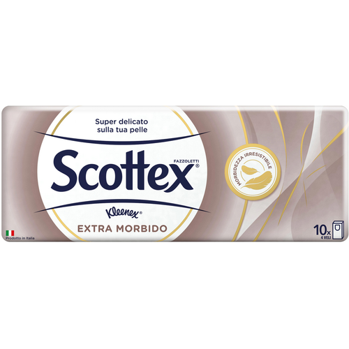 Bucăți de Hârtie SCOTTEX FAZZOLETTI TUTTI I GIORNI 4 VELI 10 PACCHETTI - Confortul zilnic