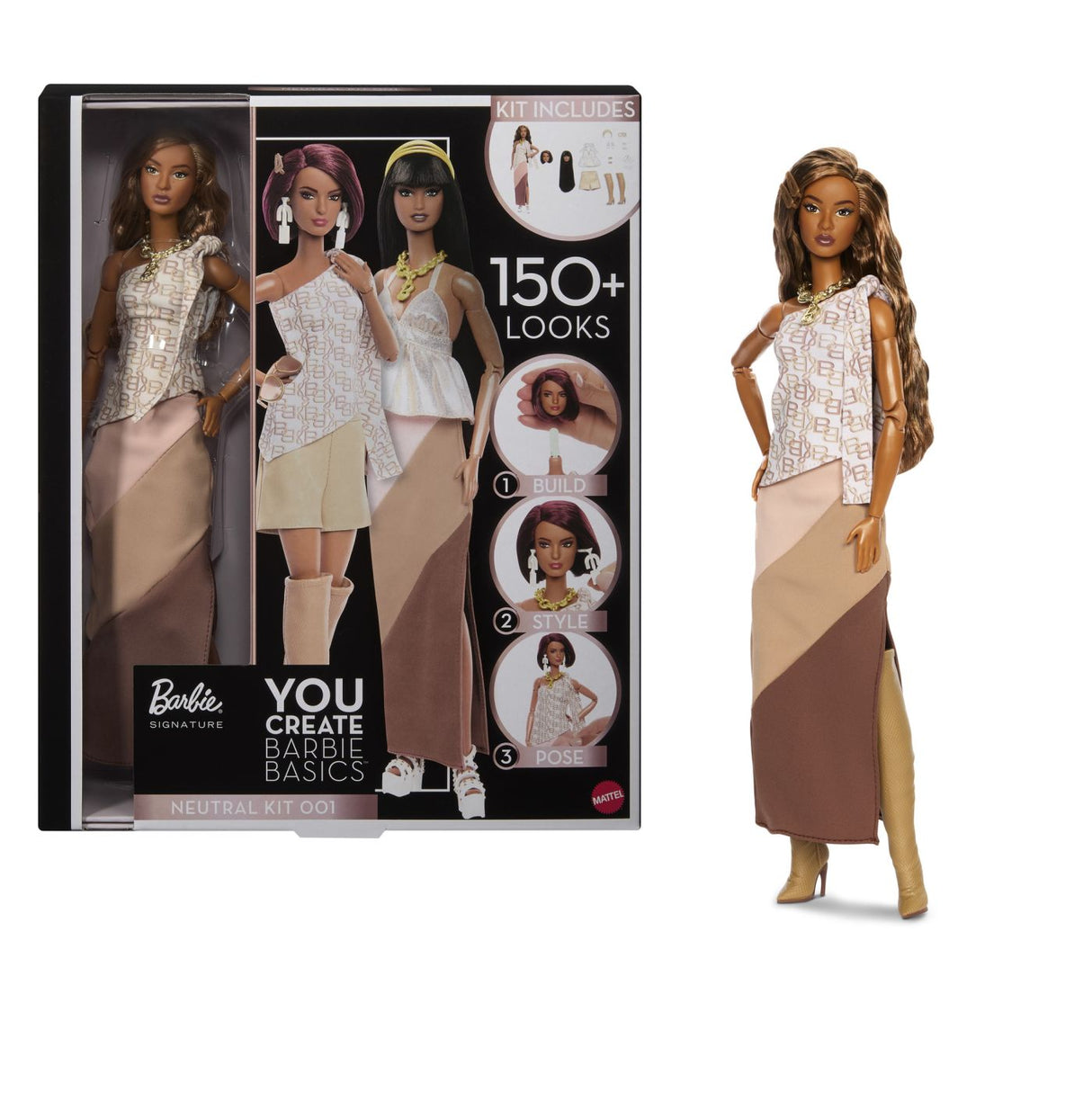 BARBIE SIGNATURE SET CREATIE PAPUSA BARBIE BASIC BRUNETA
