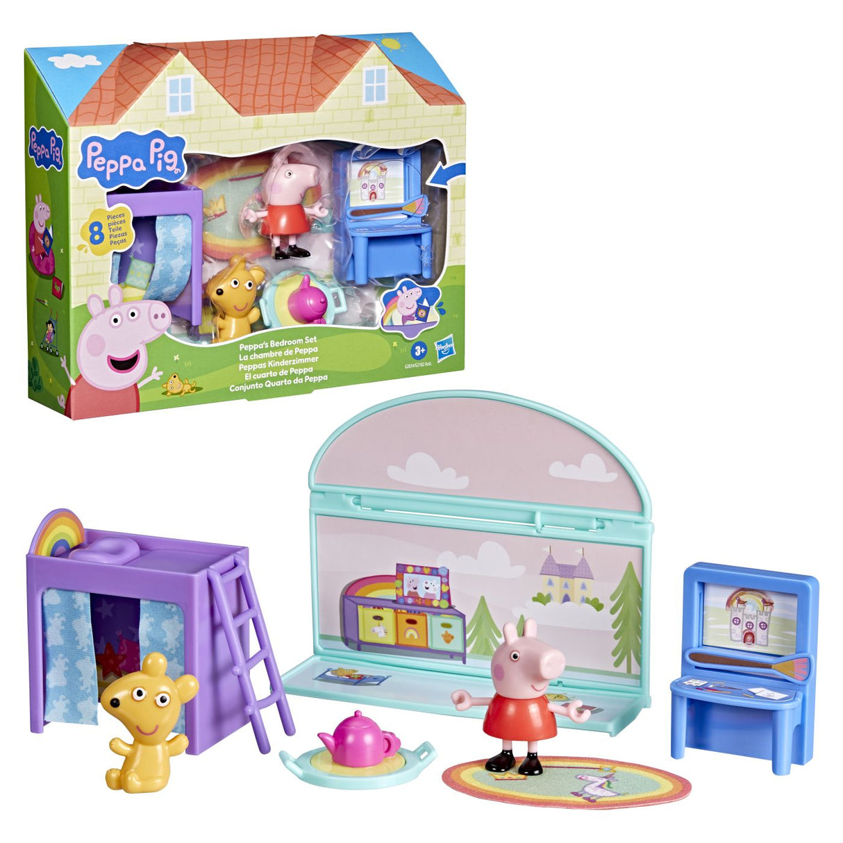 PEPPA PIG SET DE JOACA DORMITORUL LUI PEPPA CU FIGURINE SI SI ACCESORII