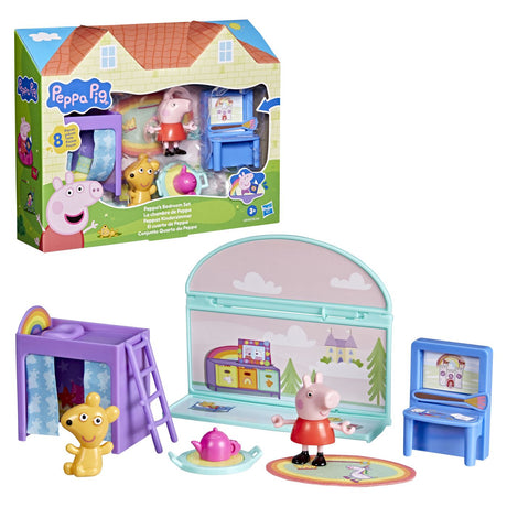 PEPPA PIG SET DE JOACA DORMITORUL LUI PEPPA CU FIGURINE SI SI ACCESORII