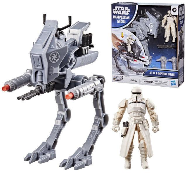 STAR WARS MANDALORIAN SI GROGU ACTION VERSE SET FIGURINA IMPERIAL DRIVER SI VEHICUL AR RT CU ACCESORII
