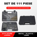 Set biți pentru șuruburi și adaptor incluse în trusa Flippy 111 piese, compartimentare interioară cutie