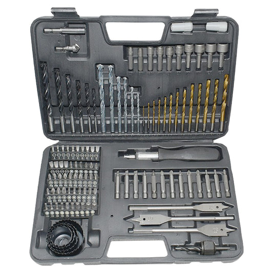 Set Scule Profesionale, Flippy, Set 111 buc, Accesorii Multifunctionale pentru Gaurire si Insurubare, Burghie Lemn, Metal, Zidarie, Cutie Transport, 30 x 20 x 6 cm, Negru - vivimall.ro