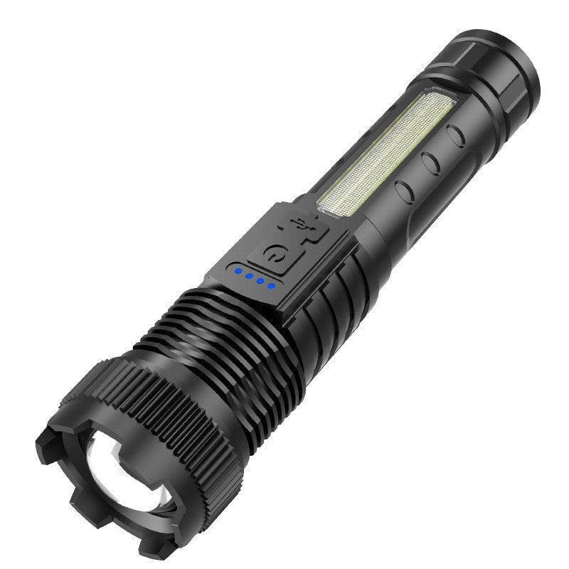 Nagy P50 LED zseblámpa, USB töltés, 10W, 2 fényforrás,