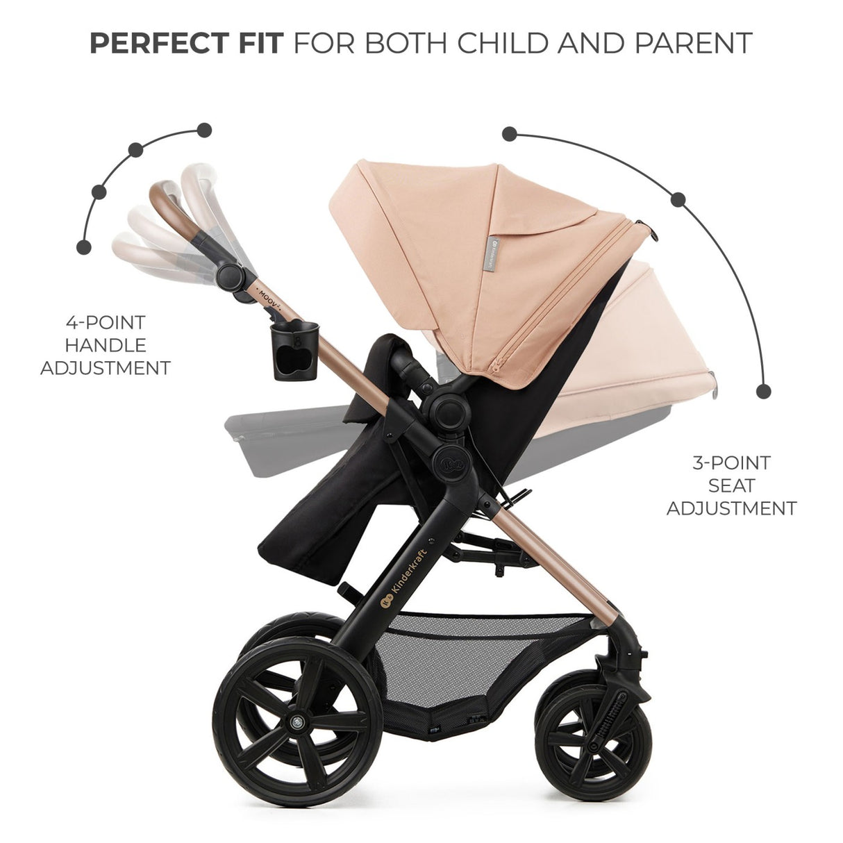 CARUCIOR MULTIFUNCTIONAL KINDERKRAFT MOOV 2 EVA 4IN1 SAND BEIGE