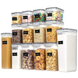 Cutii de depozitare alimente, Vivimall, Set din 14 Cutii pentru Condimente, Cereale, Cutii pentru Bucatarie, din Plastic PP, Cutii Alimentare, Diferite Dimensiuni, Transparente - vivimall.ro