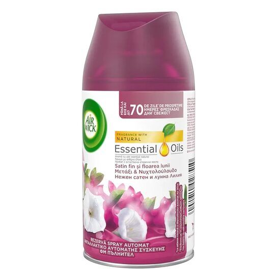 Odorizant cameră Air Wick Smooth Satin & Moon Lilly 250ml - Prospetime continuă