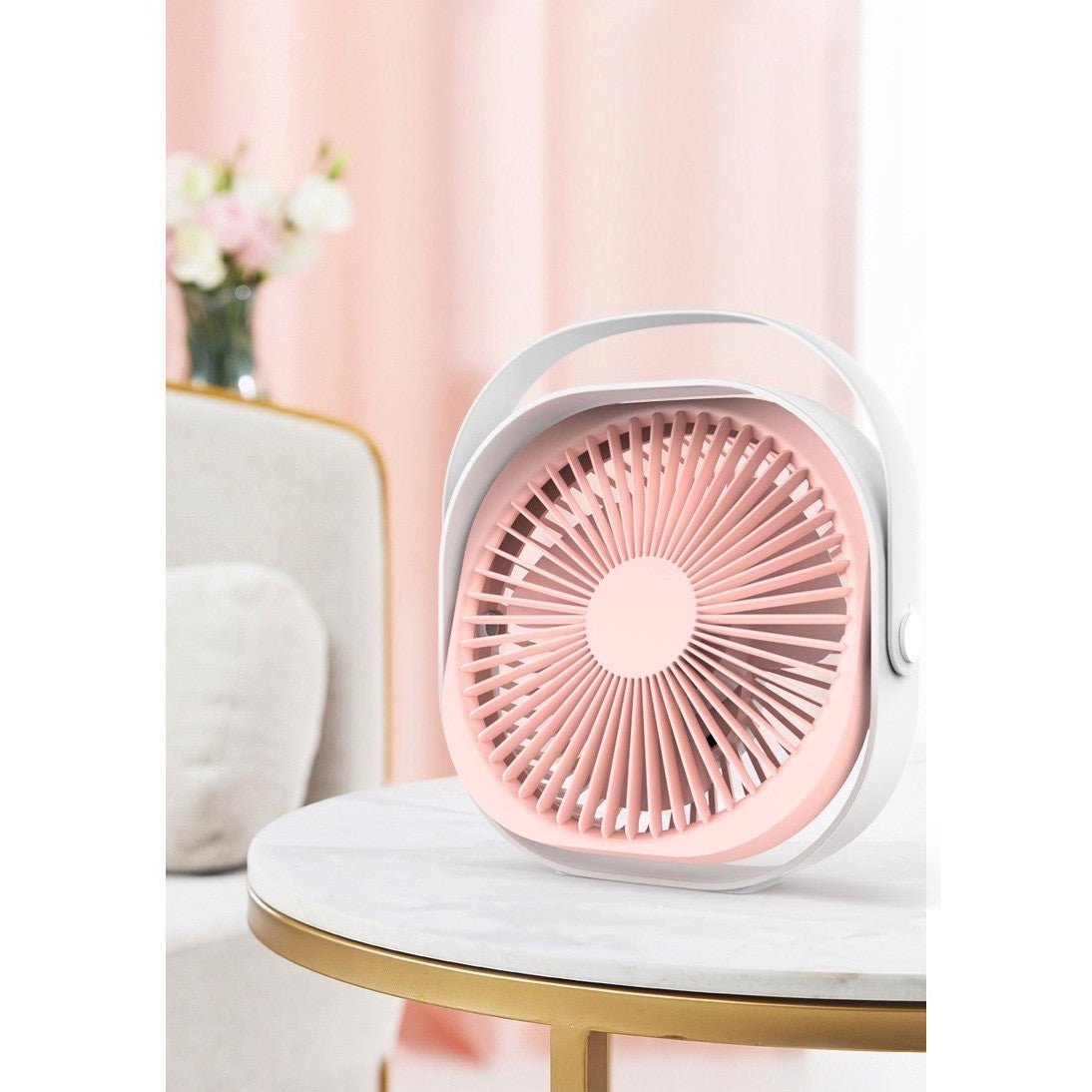 Mini asztali ventilátor USB-vel, 360 fokos forgatás, 3 sebesség, 1500 Ma, 13,5 x 12,8