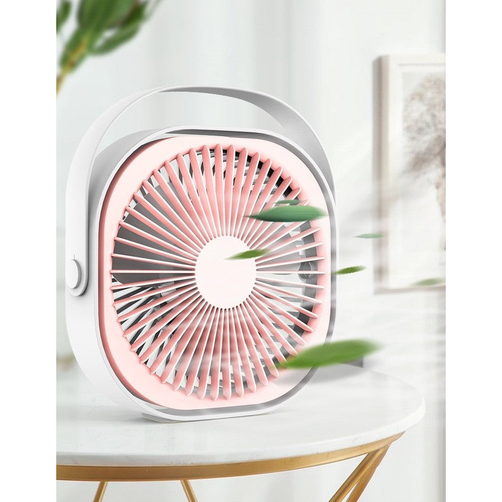 Mini asztali ventilátor USB-vel, 360 fokos forgatás, 3 sebesség, 1500 Ma, 13,5 x 12,8