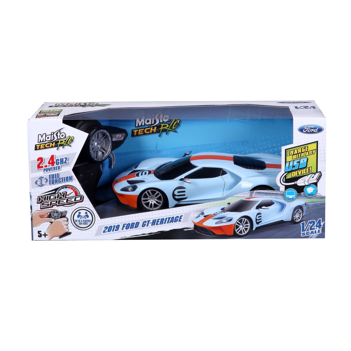 MAISTO MASINUTA PREMIUM CU TELECOMANDA 2.4GHz FORD GT HERITAGE SCARA 1 LA 24