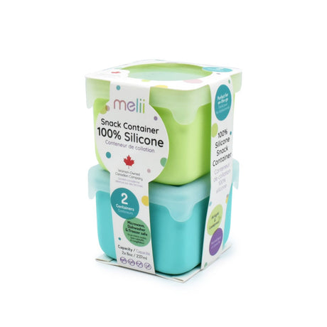 SET 2 RECIPIENTE SILICON, MELII, BLUE LIME