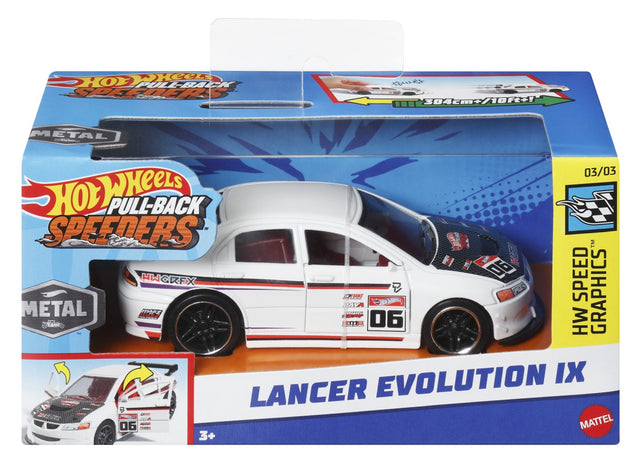 HOT WHEELS MASINUTA METALICA CU SISTEM PULL BACK LANCER EVOLUTION IX SCARA 1:43