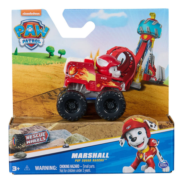 PATRULA CATELUSILOR PUP SQUAD RACERS RESCUE WHEELS VEHICUL METALIC MARSHALL SCARA 1:55