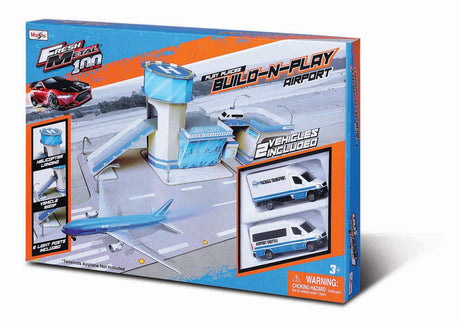 MAISTO FRESH METAL 100 SET CONSTRUCTIE AEROPORT CU 2 VEHICULE INCLUSE
