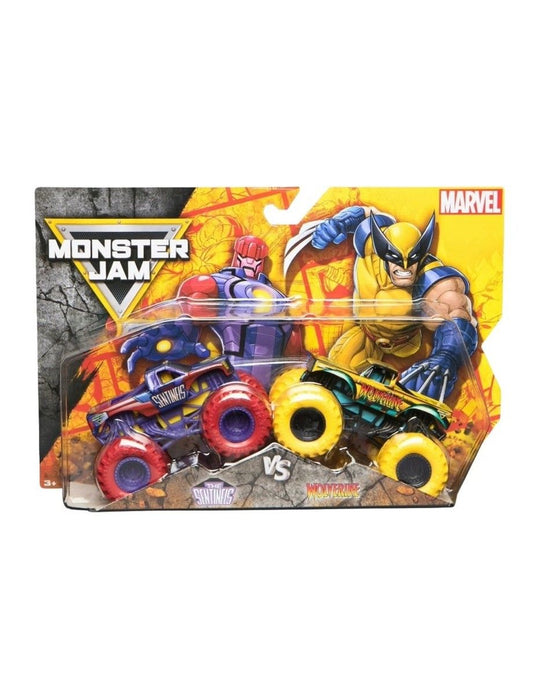MONSTER JAM SET 2 MASINUTE METALICE THE SENTINELS VS WOLVERINE SCARA 1 LA 65