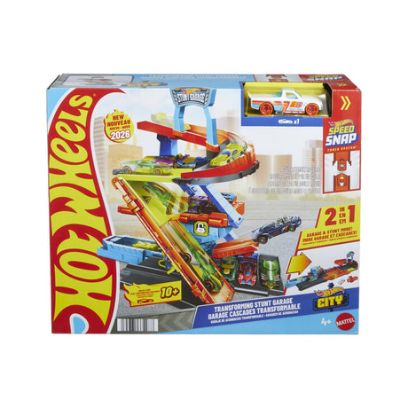HOT WHEELS CITY TRANSFORMAREA GARAJULUI DE CASCADORII CU MASINUTA INCLUSA