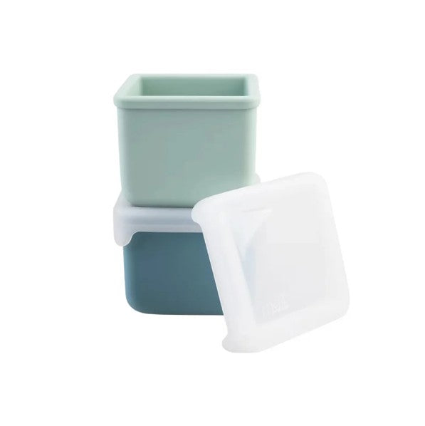 SET 2 RECIPIENTE SILICON, MELII, BLUE MINT