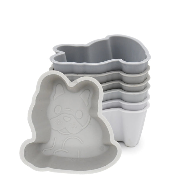 SET 6 FORME DE GATIT SILICON, MELII, MODEL BULLDOG