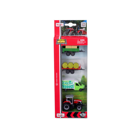 MAISTO SET 4 UTILAJE AGRICOLE MASSEY