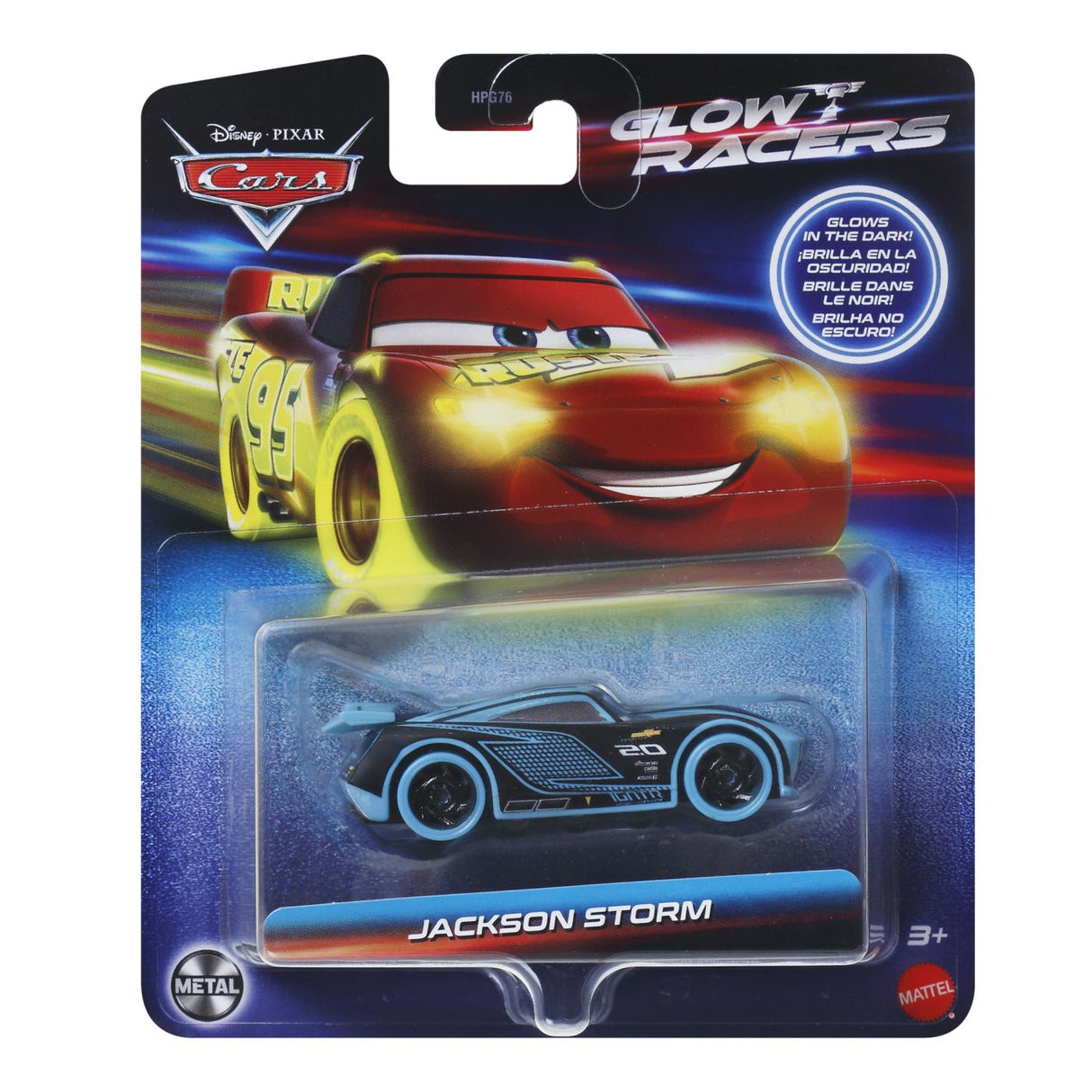 CARS GLOW RACERS MASINUTA METALICA JACKSON STORM SCARA 1 LA 55