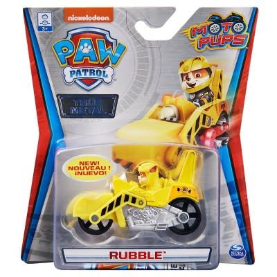 PATRULA CATELUSILOR MACHETA METALICA RUBBLE CU MOTOCICLETA