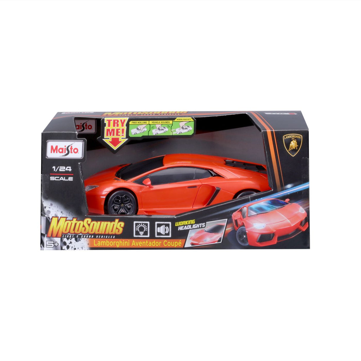 MAISTO MASINUTA CU SUNETE SI LUMINI LAMBORGHINI AVENTADOR COUPE SCARA 1 LA 24
