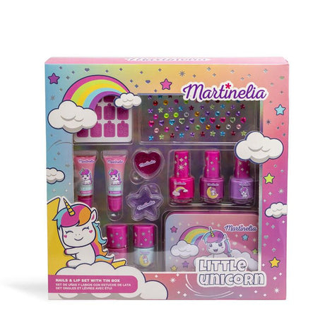 MARTINELIA LITTLE UNICORN SET LUCIU DE BUZE SI LAC DE UNGHII CU CUTIE METALICA